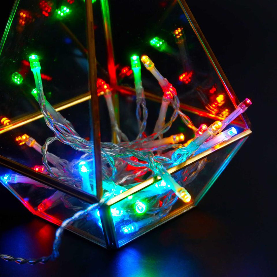 Battery Operated 50 LED String Light Clear Cable - 5 Colour Options