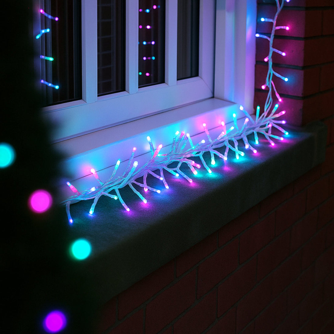 720 LED Cluster Light With Clear Cable - 6 Colour Options