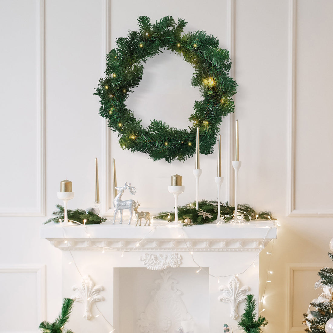 Pre-Lit Timberland Spruce Wreath - 2 Size Options