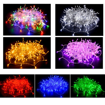 240 LED Fairy Light Chain Clear Cable - 7 Colour Options