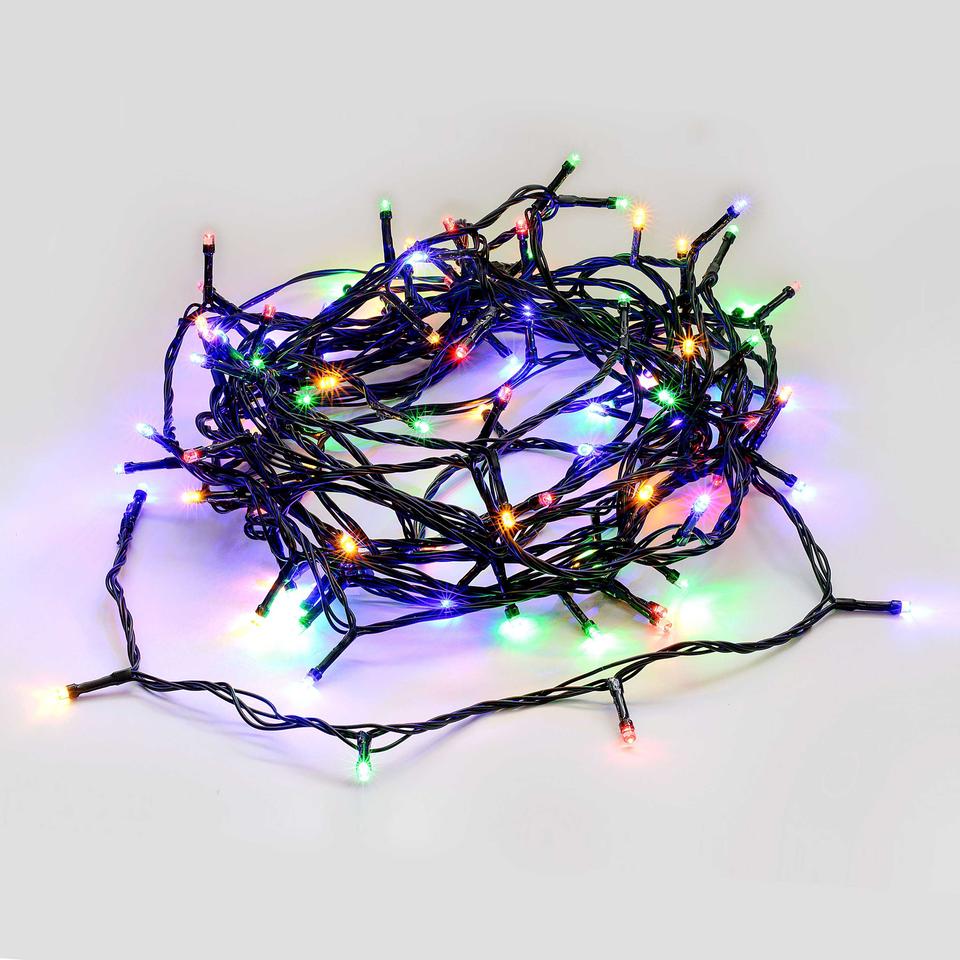 100 LED Fairy Light Chain Dark Green Cable - 3 Colour Options