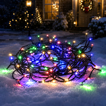 360 LED Fairy Light Chain - Dark Green Cable - Connectable - 3 Colour Options