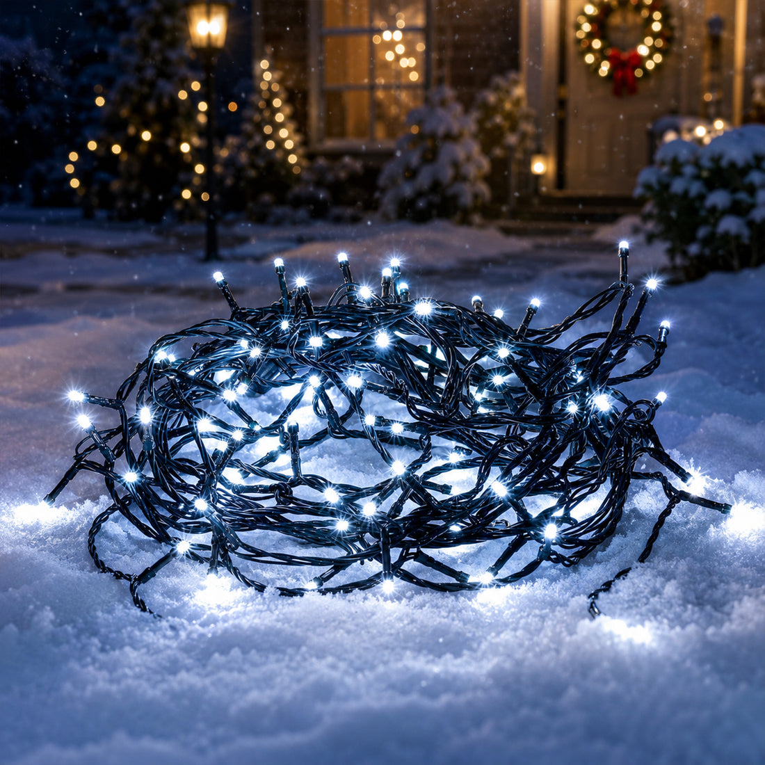 360 LED Fairy Light Chain - Dark Green Cable - Connectable - 3 Colour Options