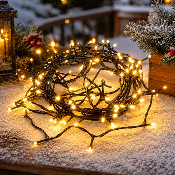 240 LED Fairy Light Chain Dark Green Cable - 7 Colour Options