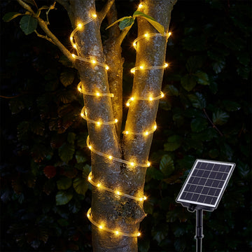 Solar Powered 10m LED Rope Light - 4 Colour Options
