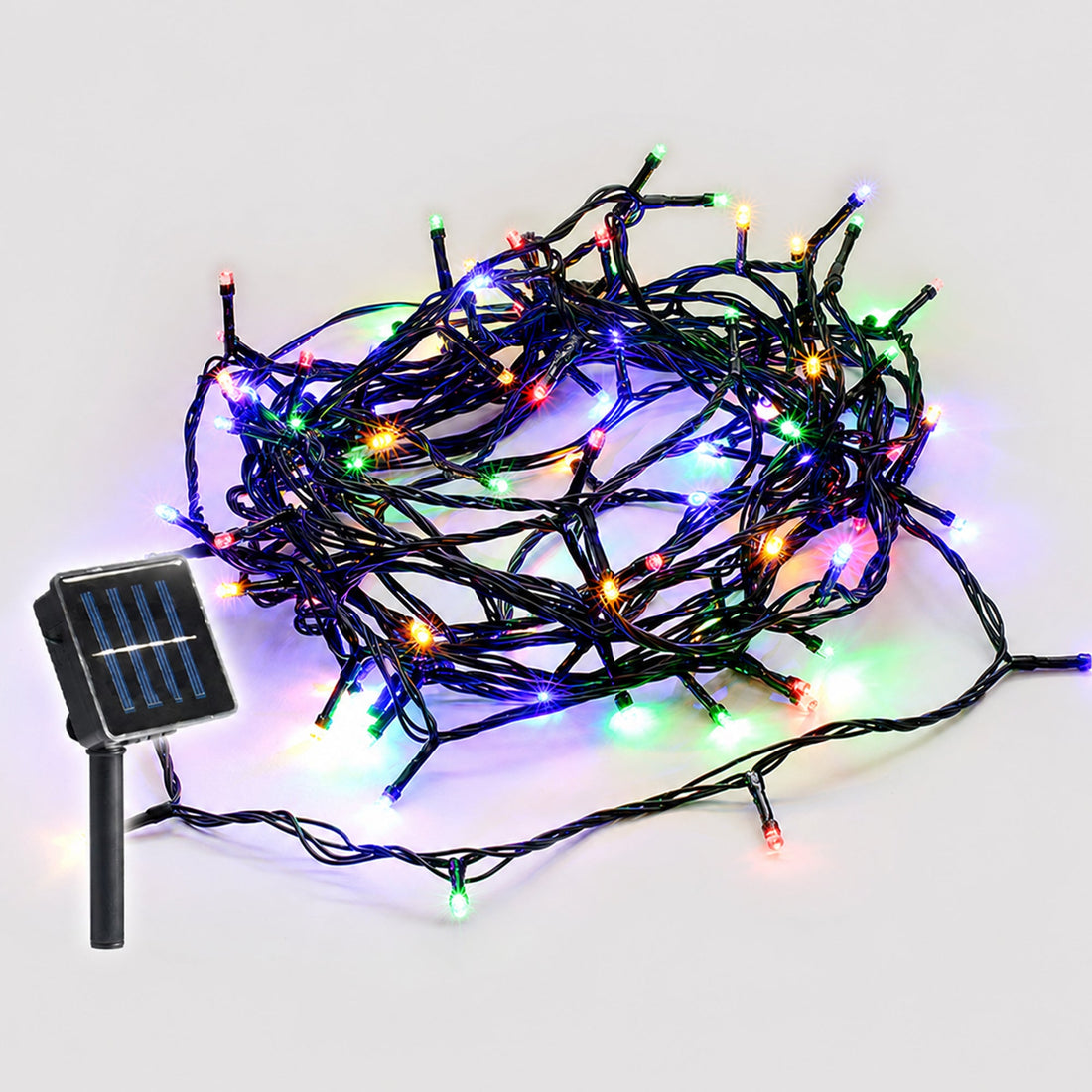 Solar 420 LED Fairy Light Chain Dark Green Cable - 4 Colour Options