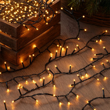 Solar 420 LED Fairy Light Chain Dark Green Cable - 4 Colour Options