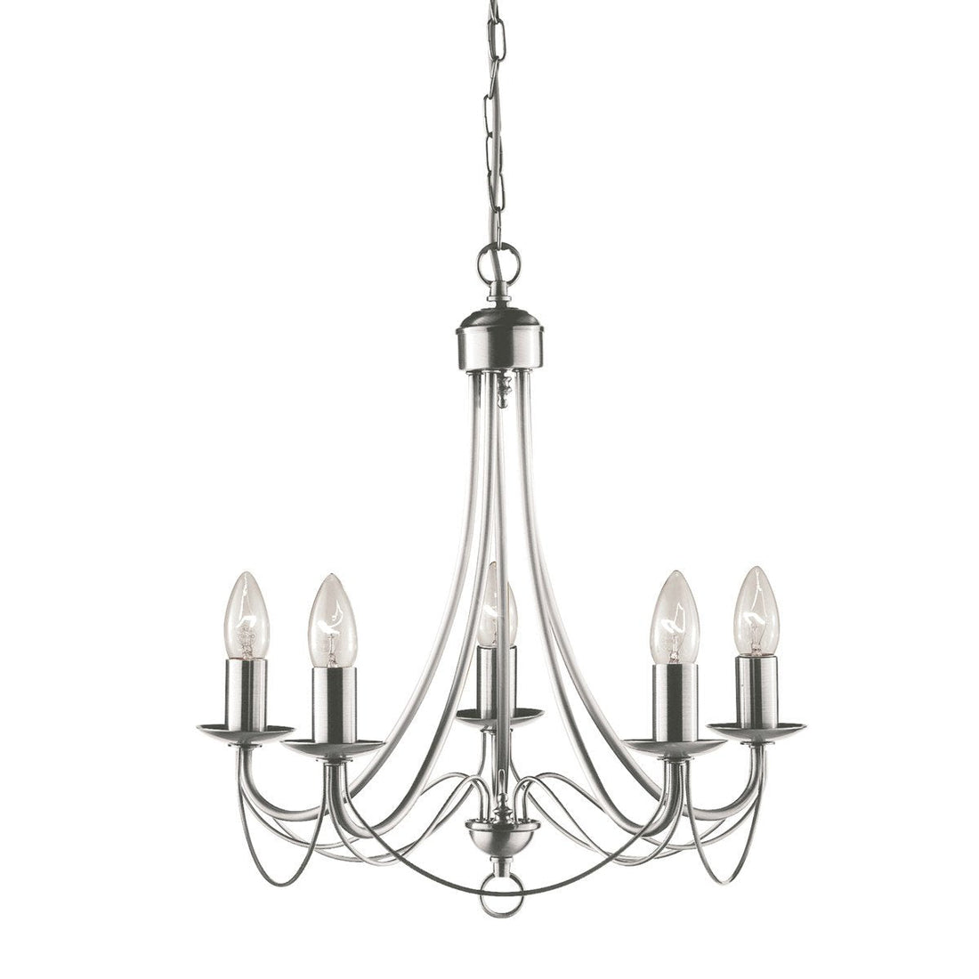 Zanzibar Chandelier Light - Antique Brass/Satin Chrome/Black