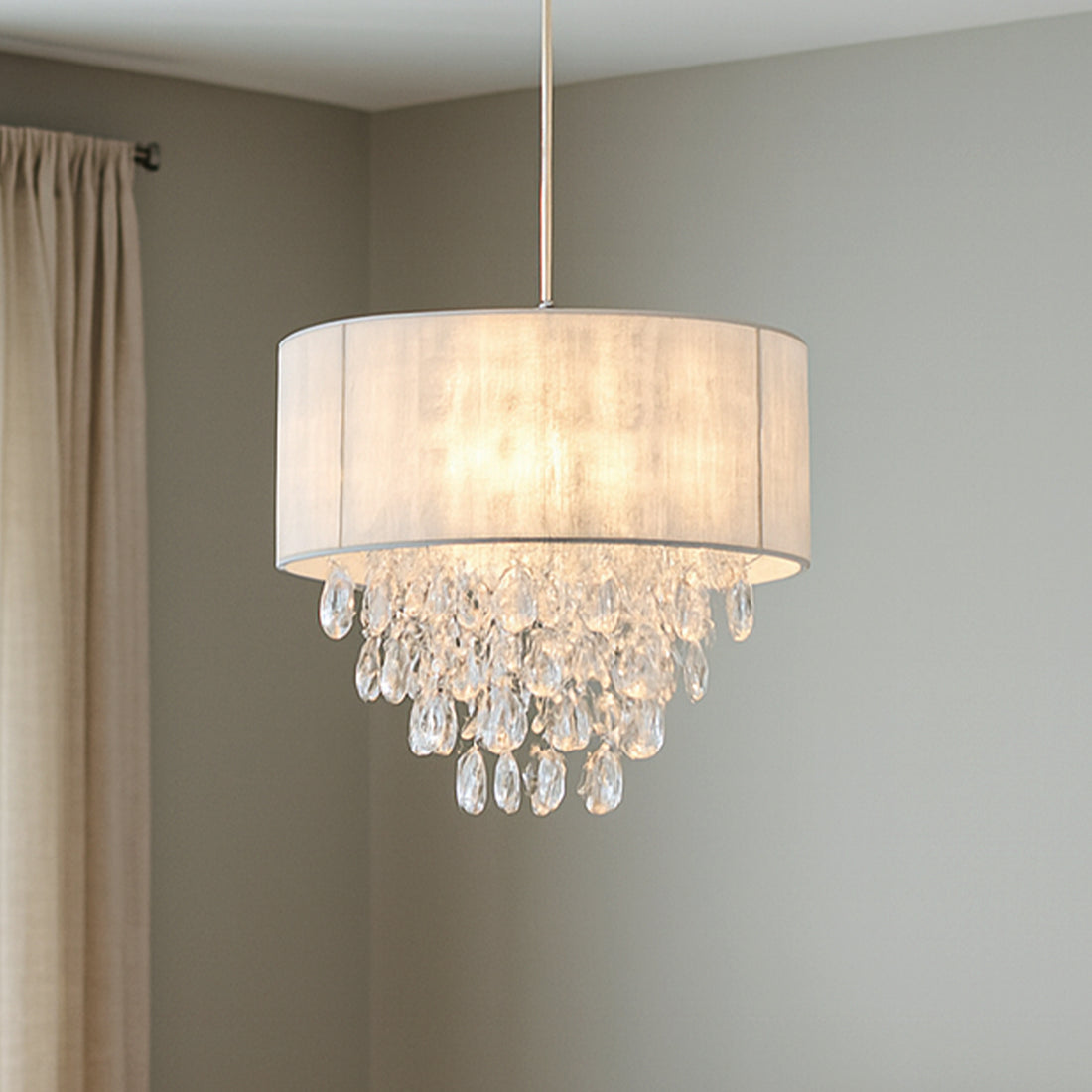 Delia Chandelier Light- White