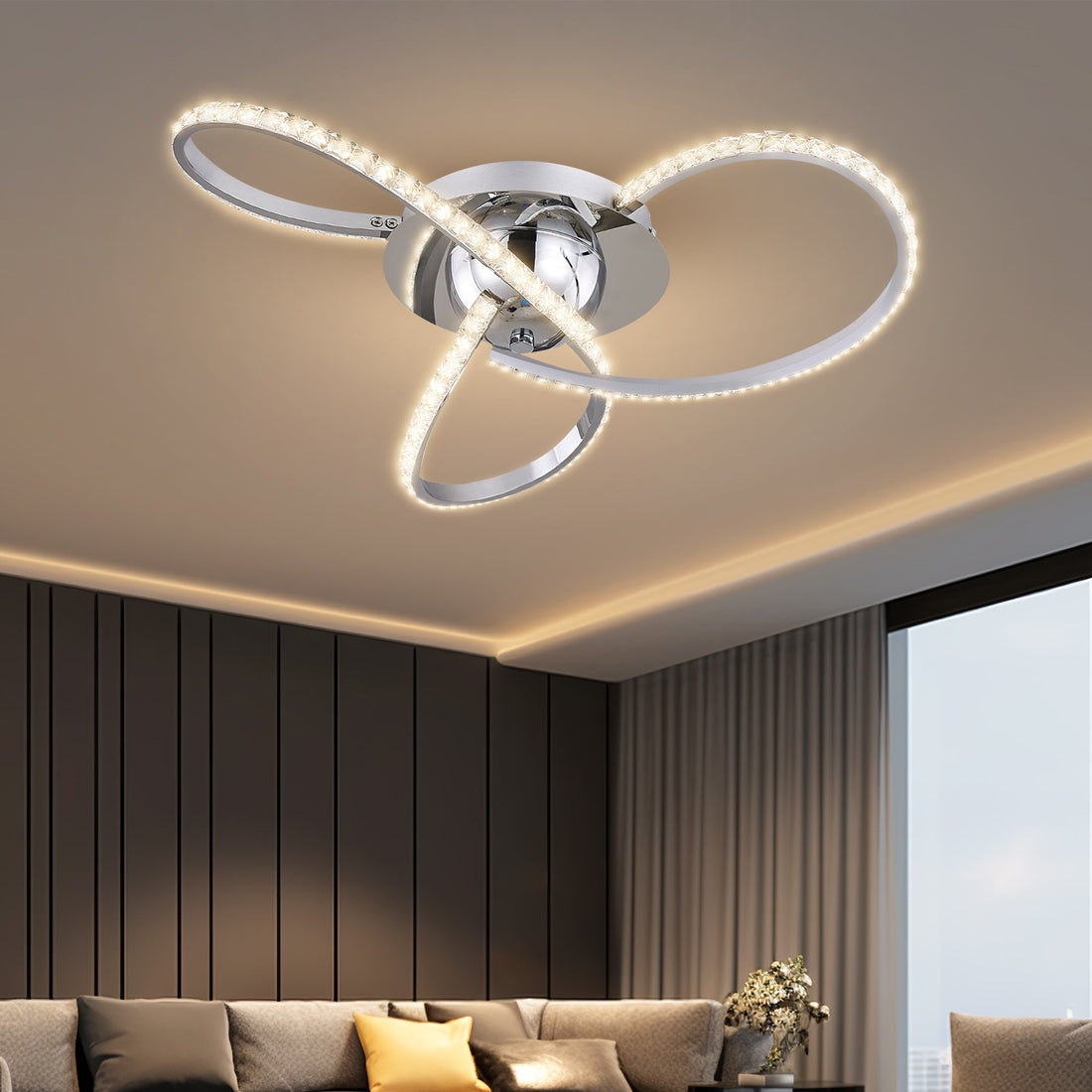 Irie Dimmable 3 Lights LED Ceiling Light - Chrome