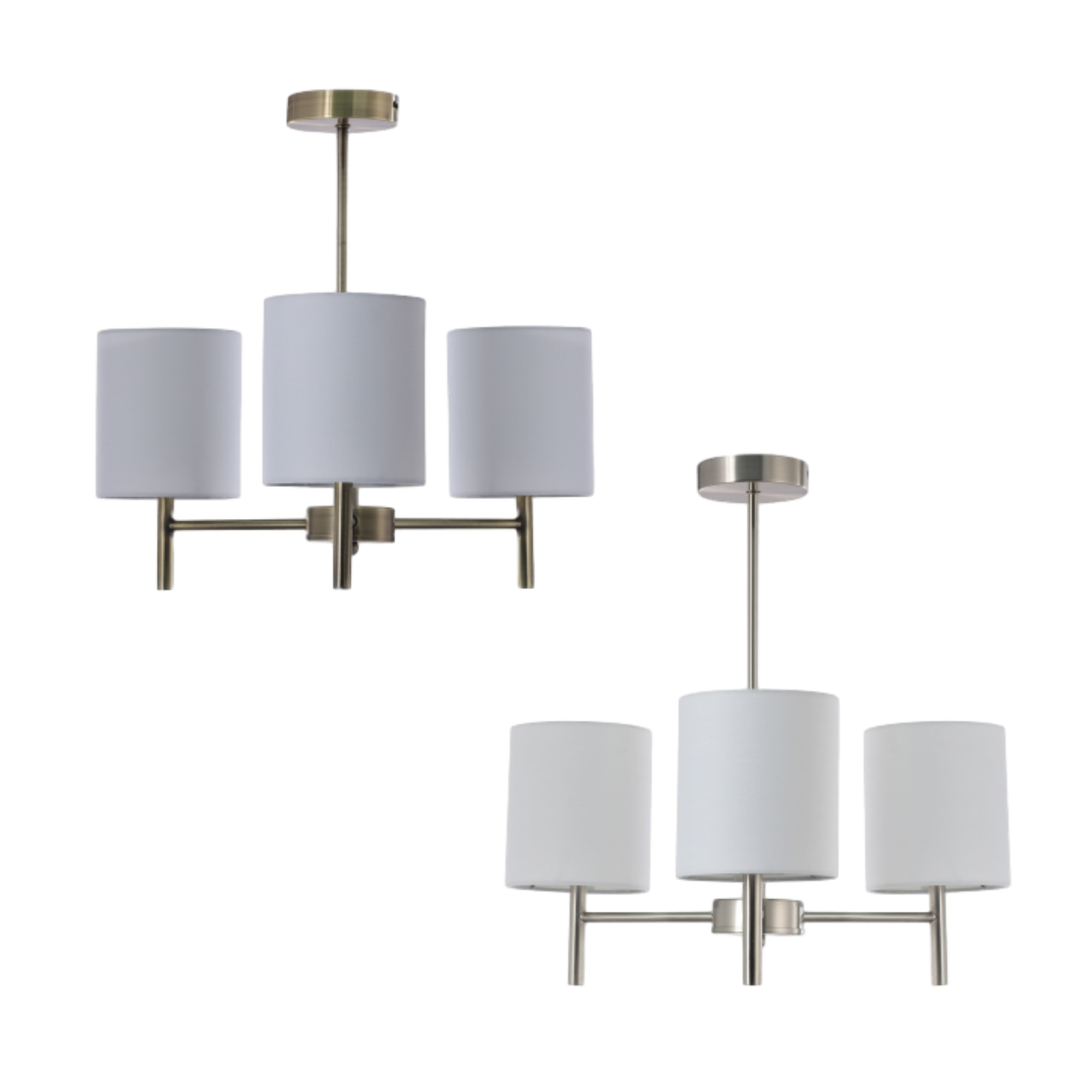 Blanche Ceiling Light - Antique Brass/Satin Chrome
