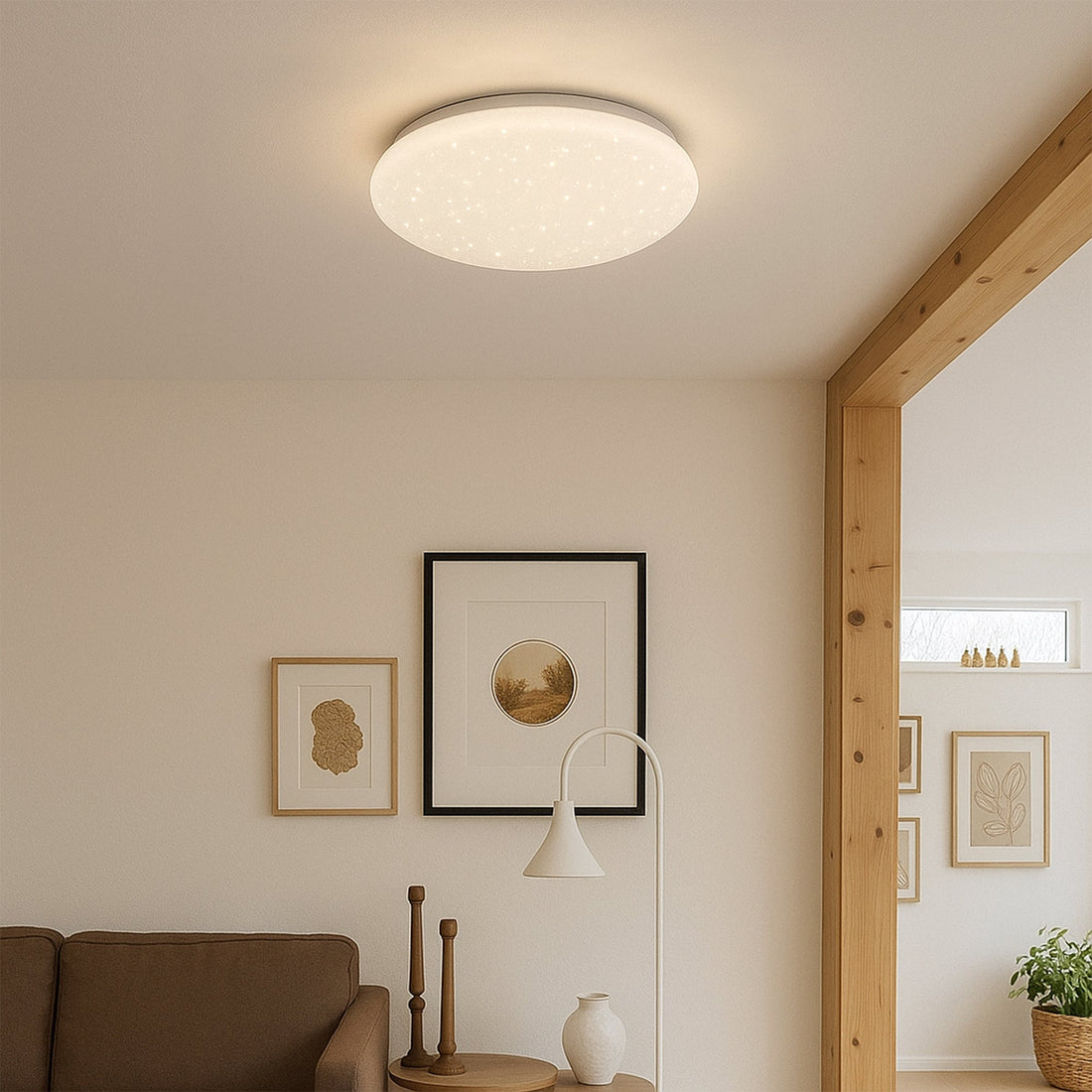 Starry Glow Tri Colour Dimmable Flush Mount LED Ceiling Light - Medium