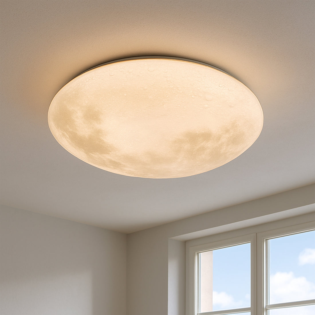 Luna Moon Tri Colour Dimmable Flush Mount LED Ceiling Light - Large