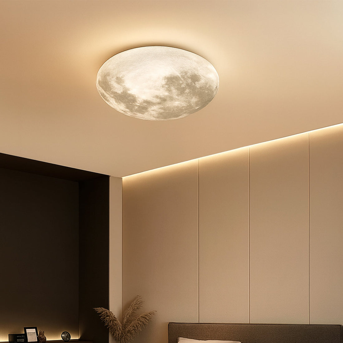Luna Moon Tri Colour Dimmable Flush Mount LED Ceiling Light - Small