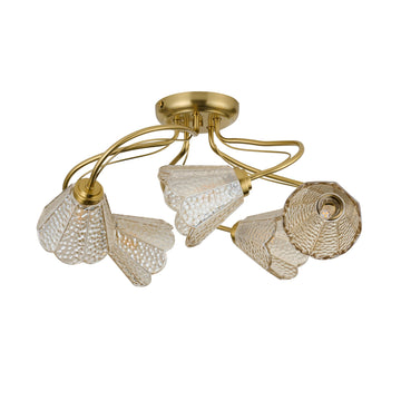 Coraline 5lt Flush Ceiling Light - Champagne