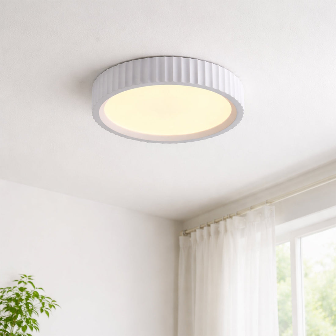 Mallory Plaster LED CCT Ceiling Light - Small