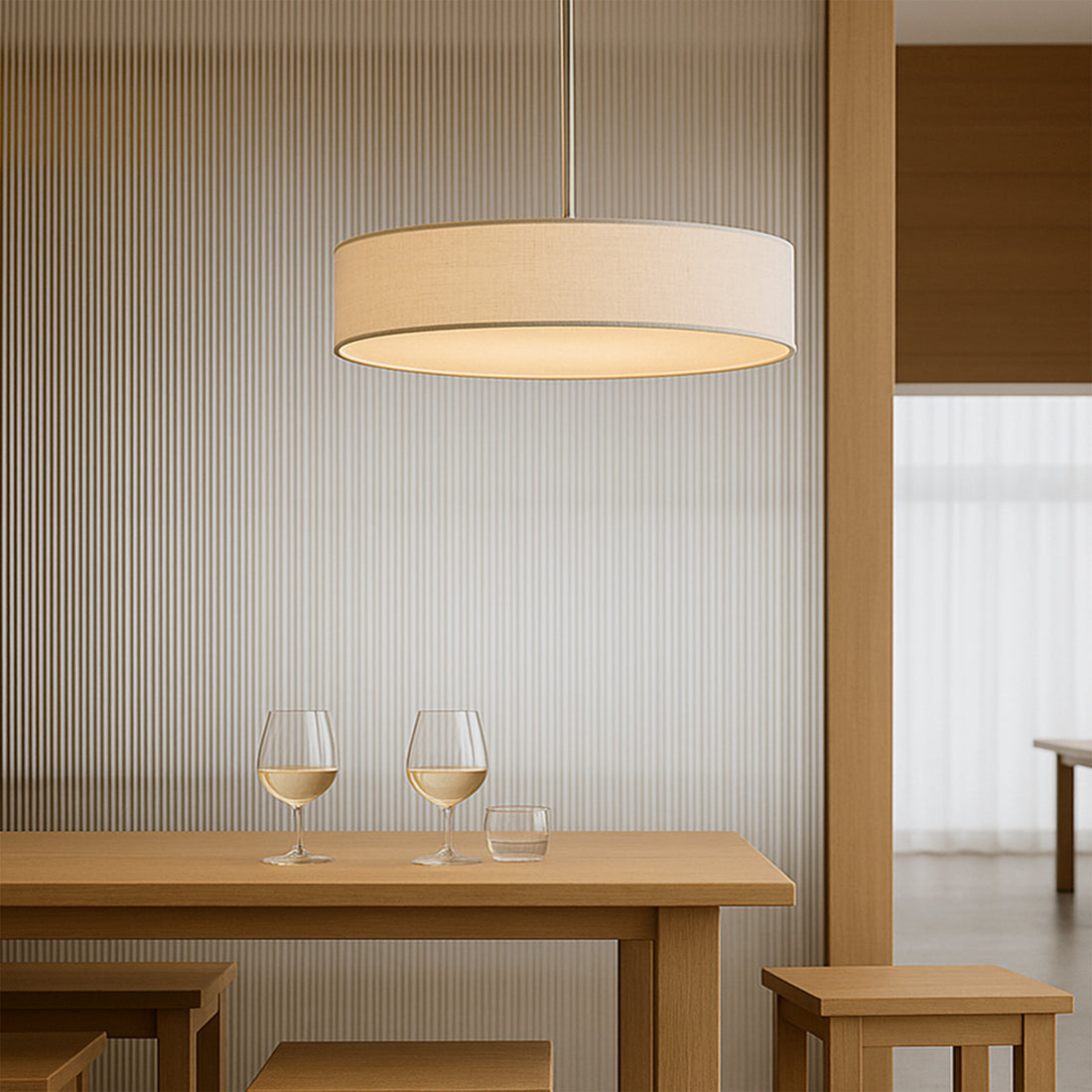 Mara Drum Pendant Light - Black/Grey/White/Linen