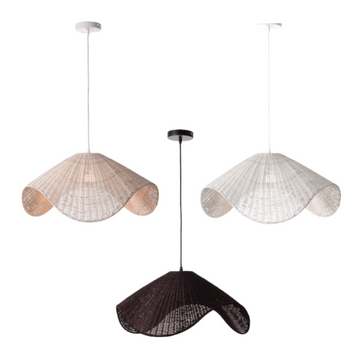 Adaya Rattan Pendant Light - White/Brown/Natural