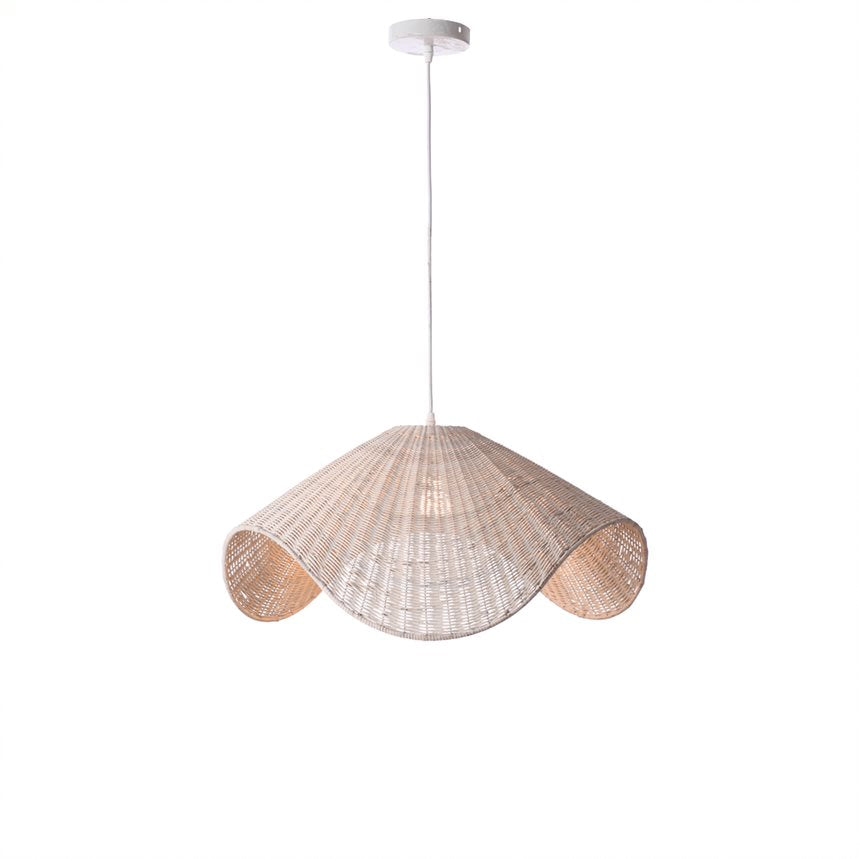 Adaya Rattan Pendant Light - White/Brown/Natural