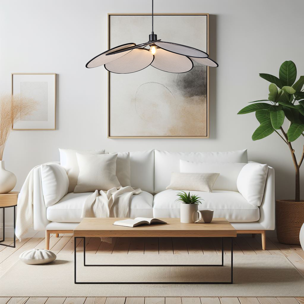 Flora Pendant Light - Beige/Black