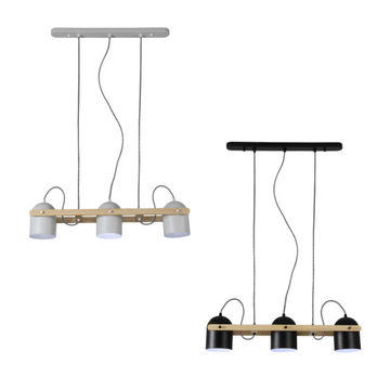 Pivota 3 Lights Pendant Light - Black/White