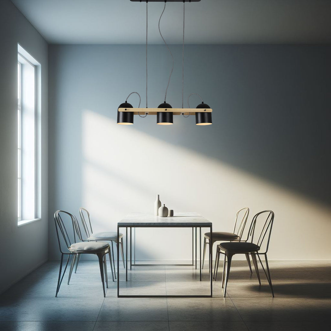 Pivota 3 Lights Pendant Light - Black/White