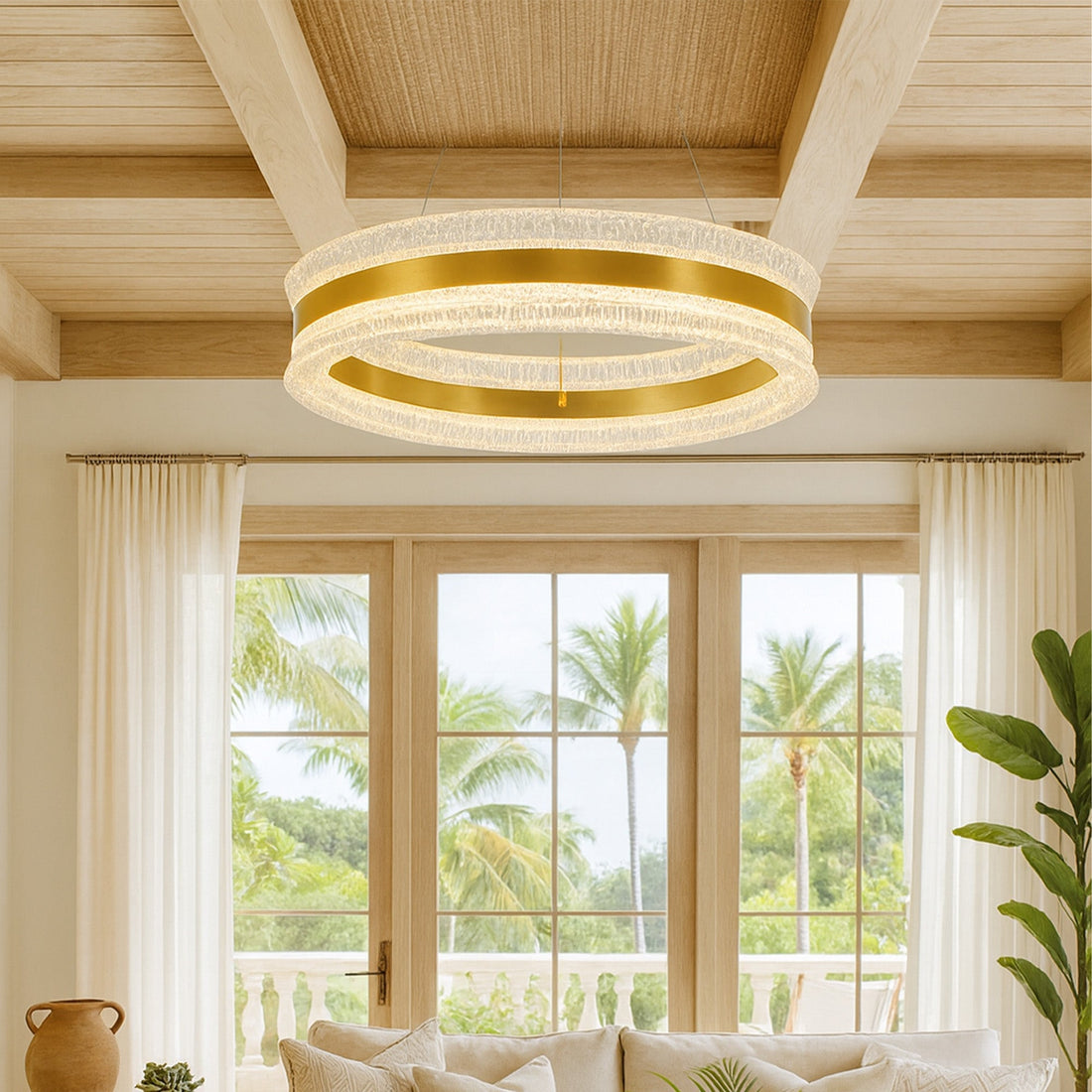 Apex Inbuilt LED CCT Halo Pendant Light