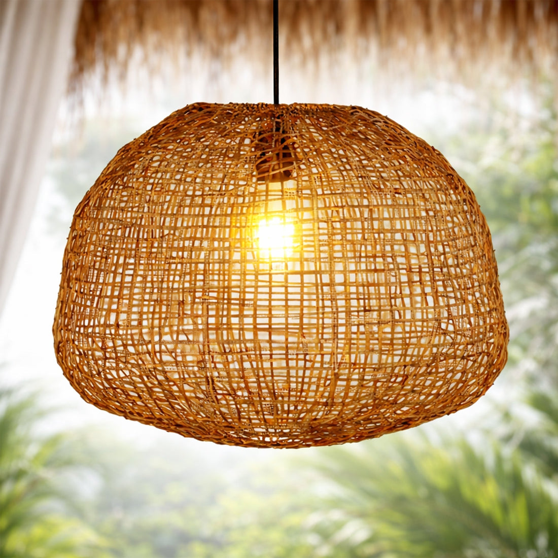 Nerina Rattan Pendant Light Large