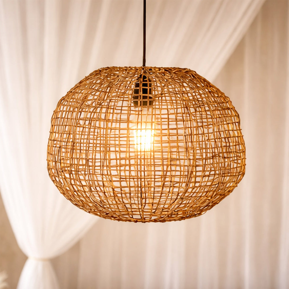 Nerina Rattan Pendant Light Small