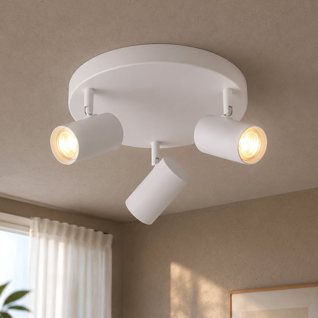 Brianna 3 Light Round Spot Light - White/Black