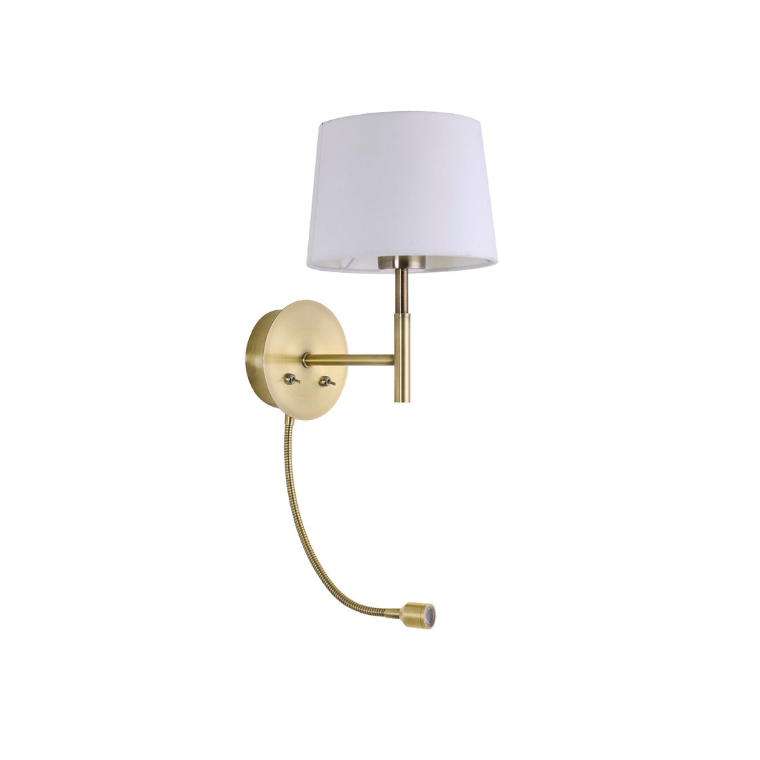 Riley Wall Light - Satin Chrome/Antique Brass