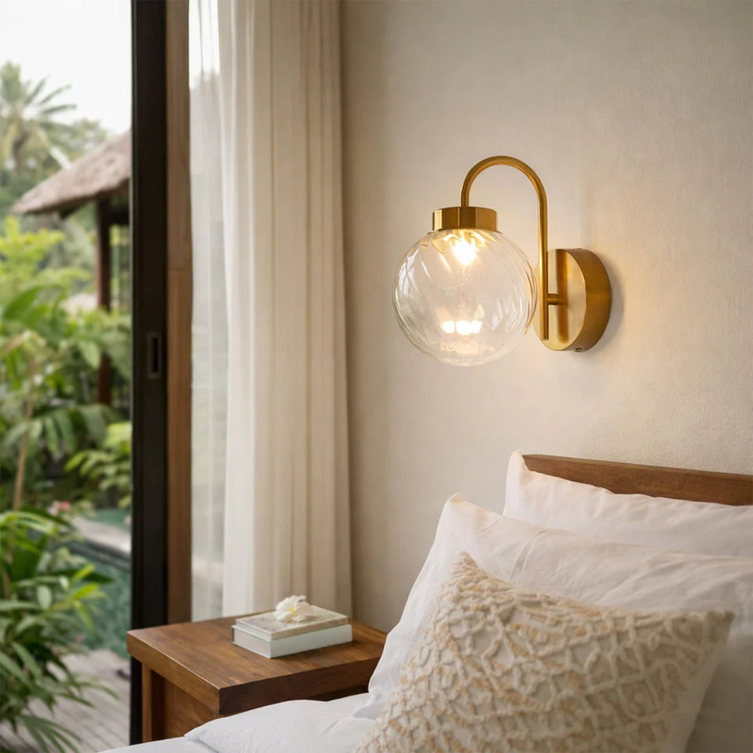 Rhea Rechargeable Built-in LED CCT Dimmable Wall Light - Clear