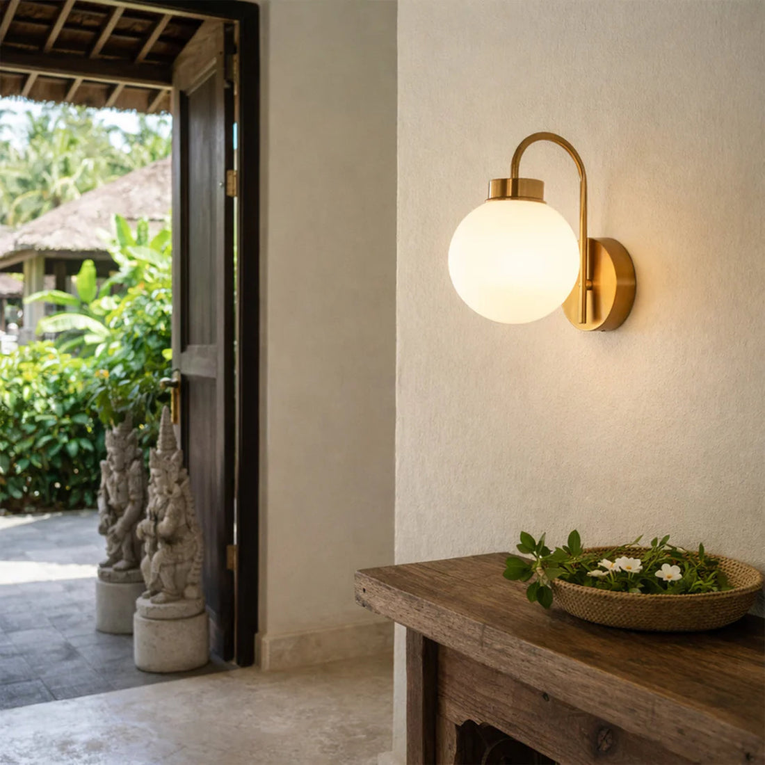 Rhea Rechargeable Built-in LED CCT Dimmable Wall Light - Opal