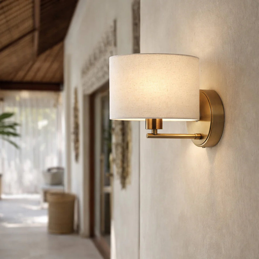 Clarissa Rechargeable Built-in LED CCT Dimmable Wall Light - Antique Brass