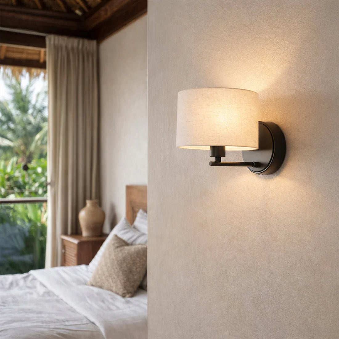 Clarissa Rechargeable Built-in LED CCT Dimmable Wall Light - Black