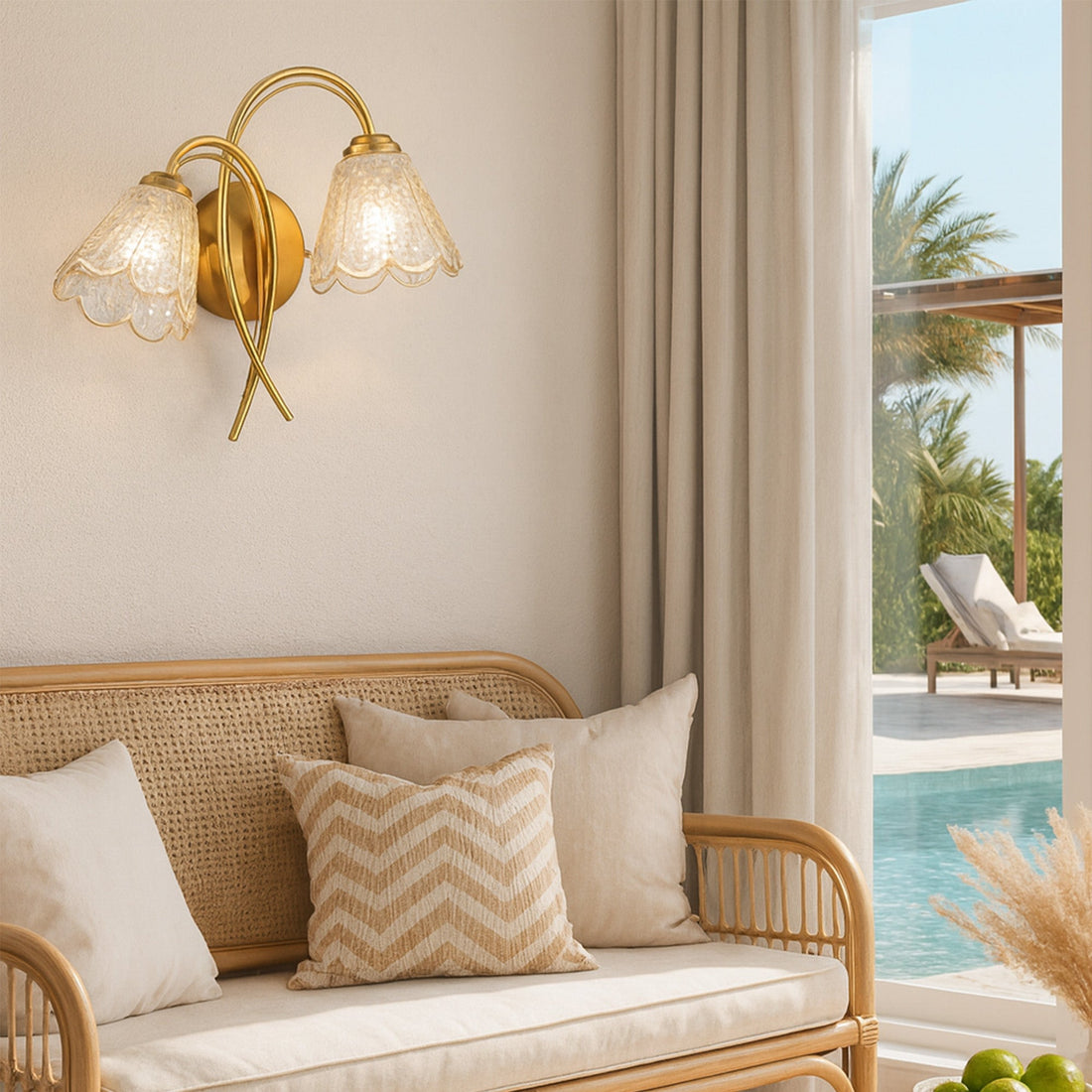 Coraline 2lt Wall Light - Champagne