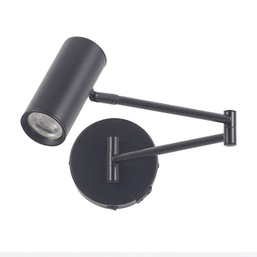 Beatrice Swing Arm Wall Lamp With Charging Ports Black