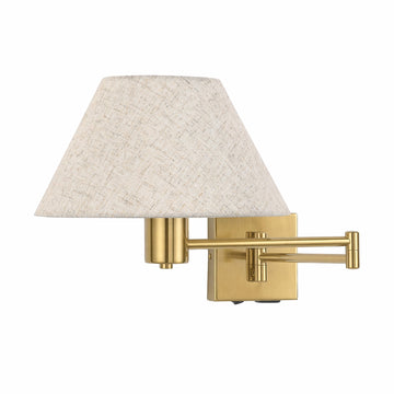 Elspet Swing Arm Wall Lamp With Charging Ports Brass
