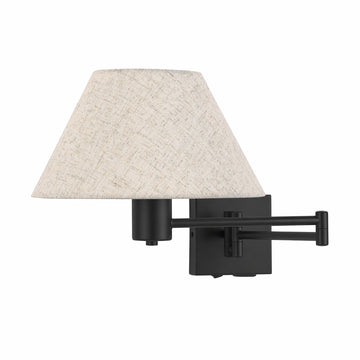 Elspet Swing Arm Wall Lamp With Charging Ports Black