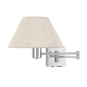 Elspet Swing Arm Wall Lamp With Charging Ports Chrome