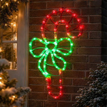 LED Candy Cane Rope Light Silhouette