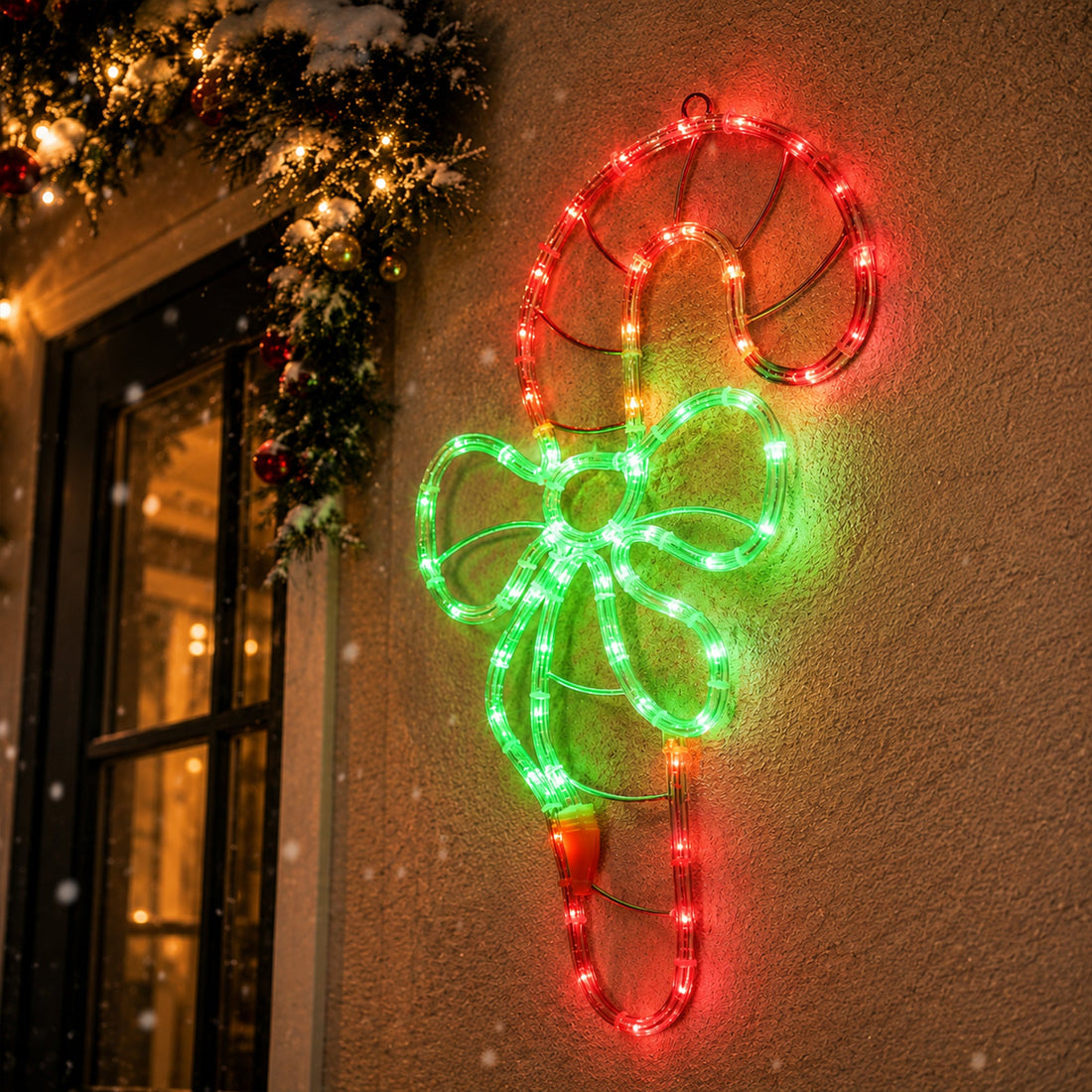 LED Candy Cane Rope Light Silhouette