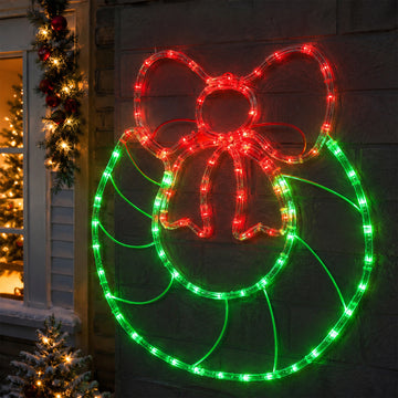 LED Christmas-Wreath Rope Light Silhouette