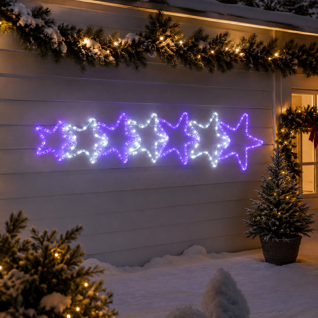 LED 7 Stars Rope Lights Silhouette - 2 Colour Options