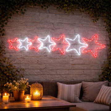 LED 7 Stars Rope Lights Silhouette - 2 Colour Options
