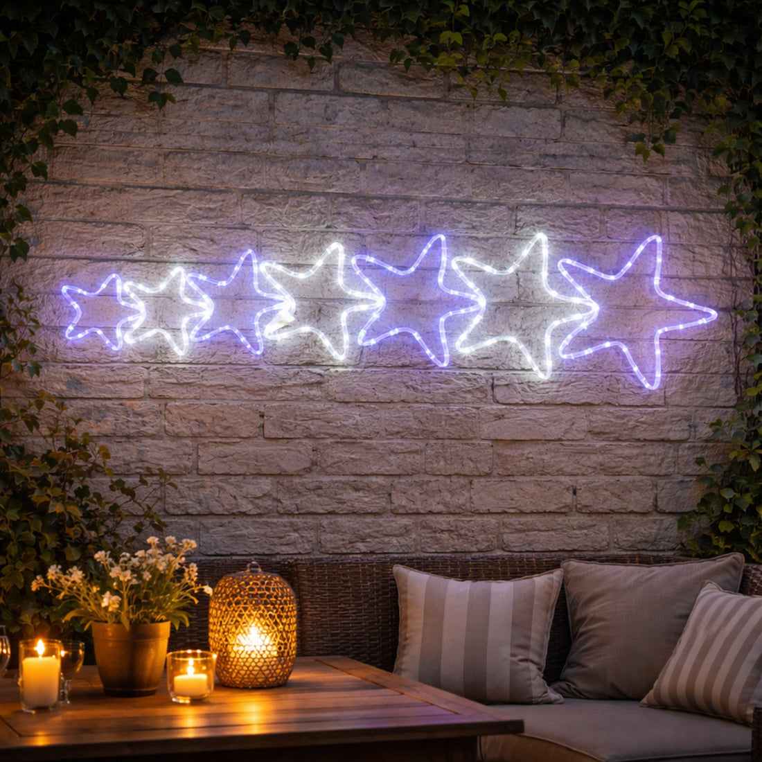 LED 7 Stars Rope Lights Silhouette - 2 Colour Options