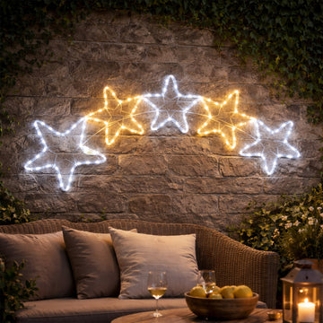 LED 5 Stars Rope Lights Silhouette - 2 Colour Options