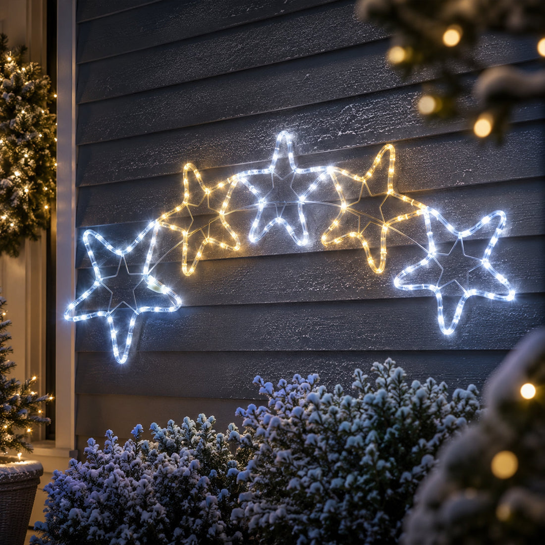 LED 5 Stars Rope Lights Silhouette - 2 Colour Options
