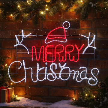 1.2M Merry Christmas Rope Light Silhouette