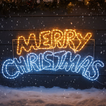 1M Merry Christmas Rope Light Silhouette